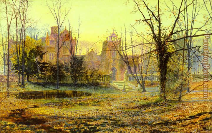 Evening Knostrop Old Hall painting - John Atkinson Grimshaw Evening Knostrop Old Hall art painting